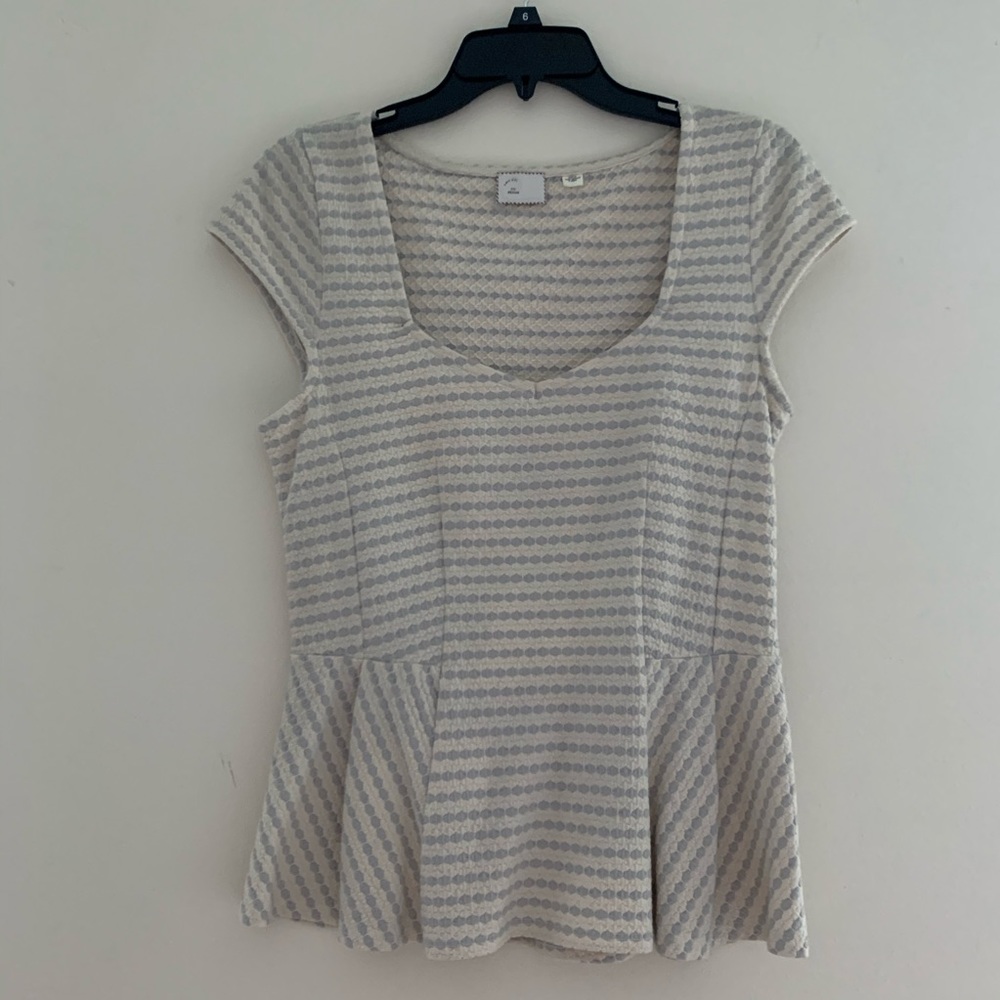Anthropologie Postage Stamp Peplum Top Medium
